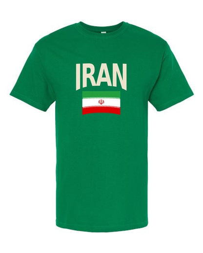 Iran Soccer Tee 2026 — Classic Name & Flag | NYC Factory - Green