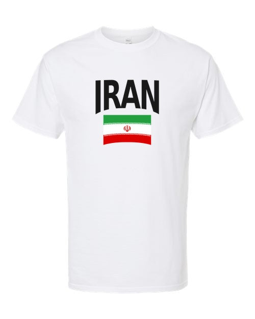 Iran Soccer Tee 2026 — Classic Name & Flag | NYC Factory - White
