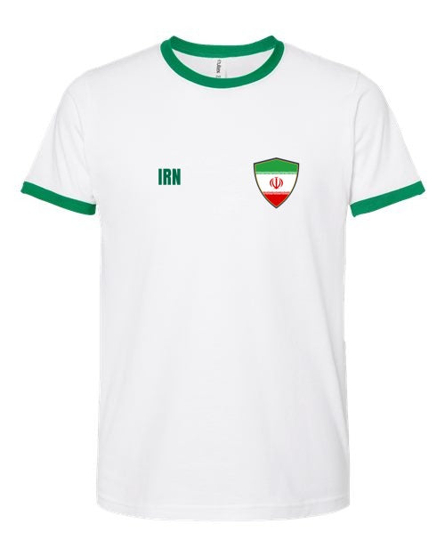 Iran Soccer Ringer Tee 2026 — Retro National Crest | NYC Factory