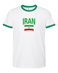 Iran Soccer Ringer Tee 2026 — Classic Name & Flag | NYC Factory