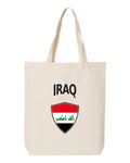 Iraq Soccer Tote Bag 2026 — Arched National Crest | NYC Factory