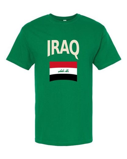 Iraq Soccer Tee 2026 — Classic Name & Flag | NYC Factory - Green