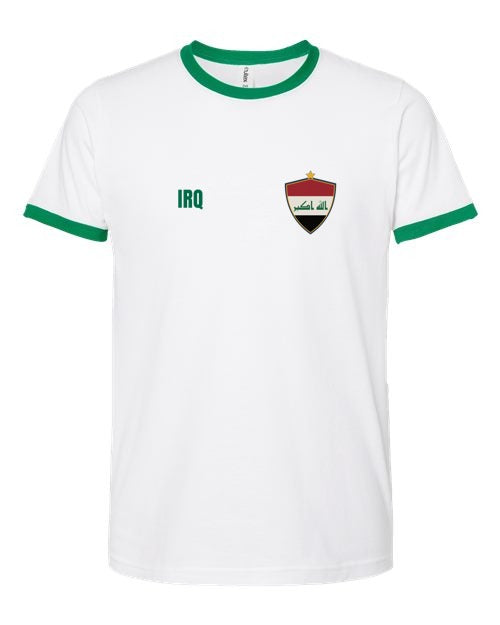 Iraq Soccer Ringer Tee 2026 — Retro National Crest | NYC Factory