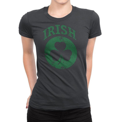 Irish Shamrock Clover Tee Ladies T-Shirt Womens Ireland Retro