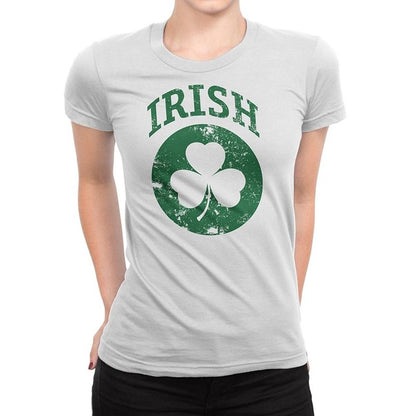 Irish Shamrock Clover Tee Ladies T-Shirt Womens Ireland Retro