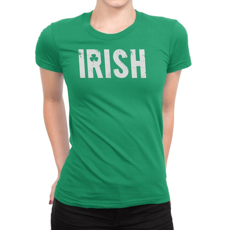 Irish Shamrock Clover Tee Ladies T-Shirt Womens Vintage Girls Retro