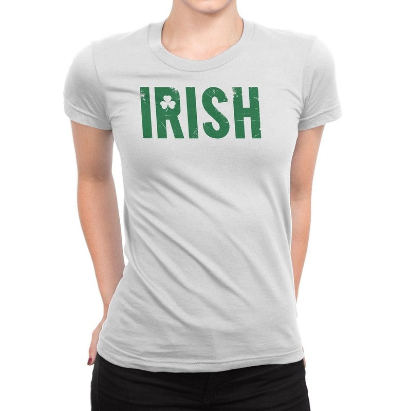 Irish Shamrock Clover Tee Ladies T-Shirt Womens Vintage Girls Retro