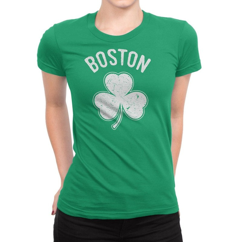 Irish Shamrock Clover Tee Ladies T-Shirt Womens Vintage Retro Shirt