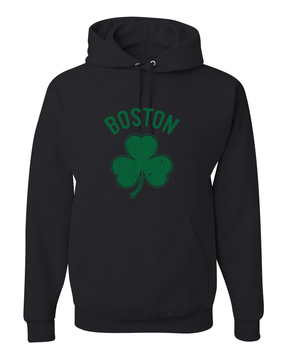 Irish Boston Shamrock Design Custom Hoodie Black