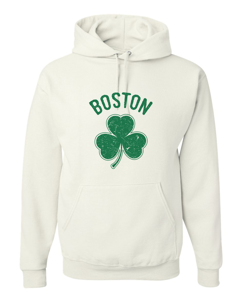 Irish Boston Shamrock Design Custom Hoodie White