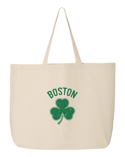 Irish Boston Shamrock Design Tote Bags Design
