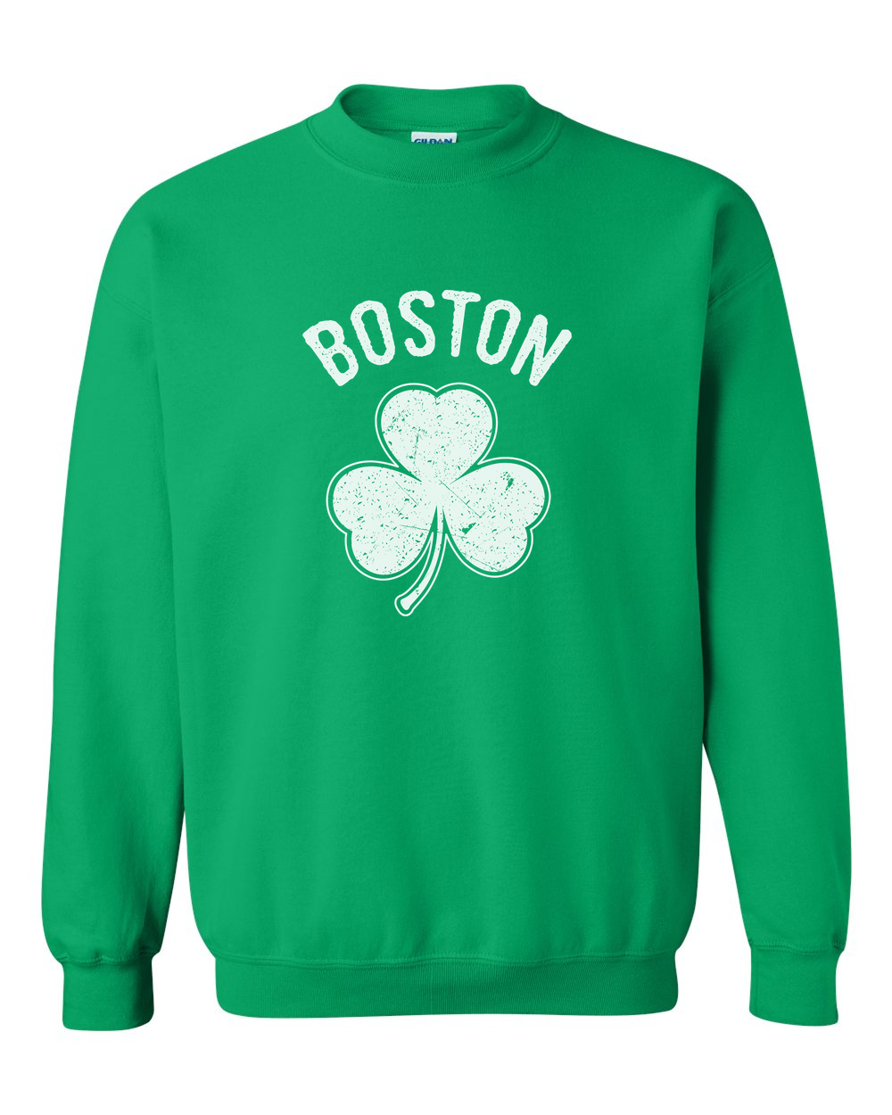 Irish Boston Shamrock White Design Custom Crewneck Sweatshirt