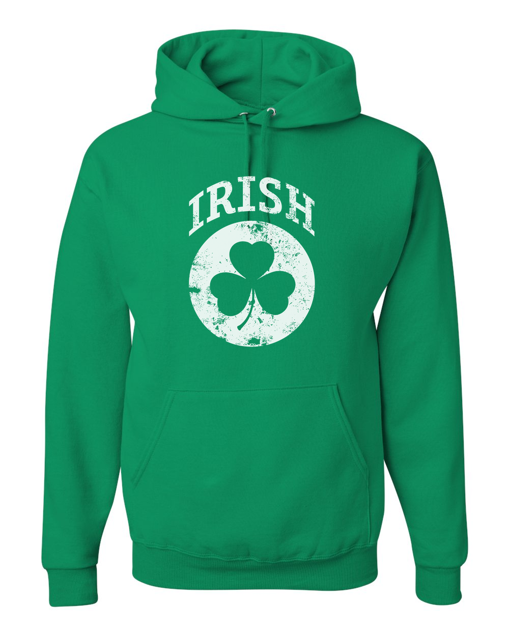 Irish Shamrock White Design Custom Hoodie Green