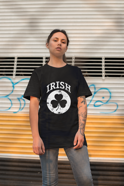 Irish Shamrock White Design Custom T-Shirt
