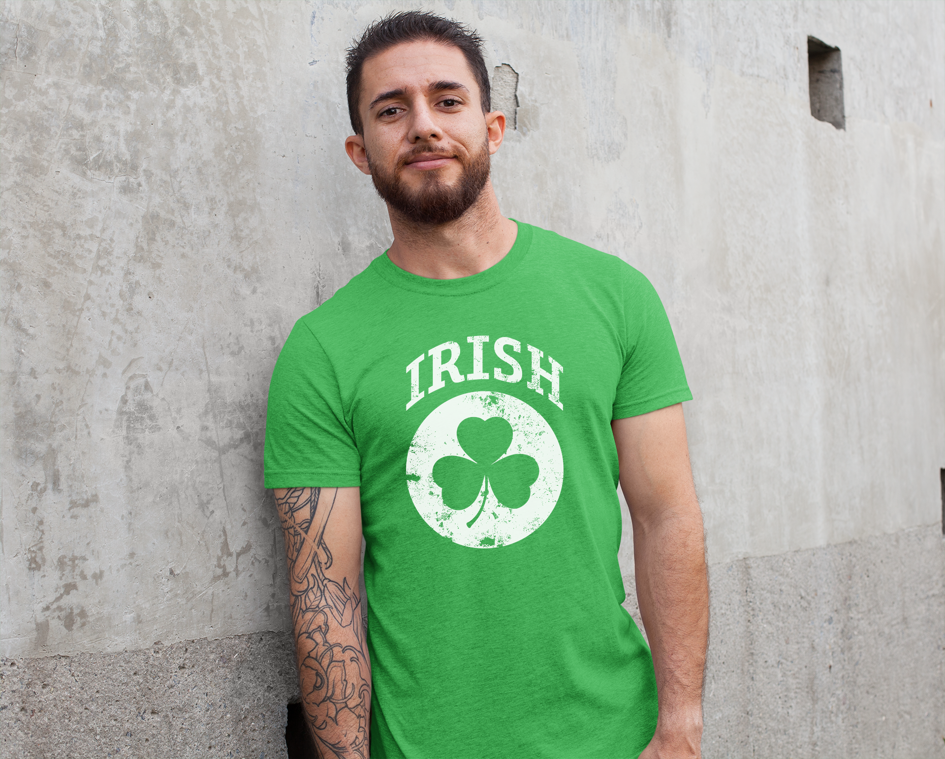 Irish Shamrock White Design Custom T-Shirt