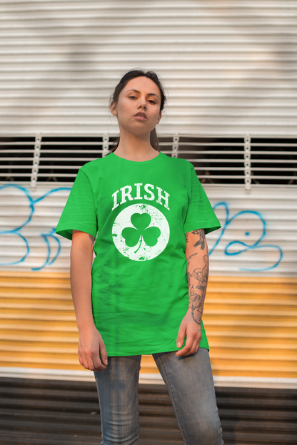 Irish Shamrock White Design Custom T-Shirt