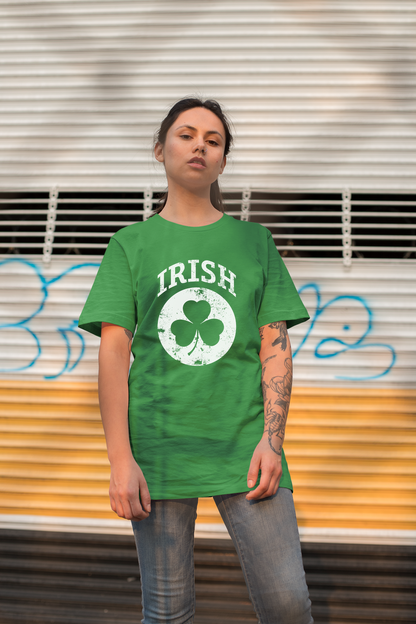 Irish Shamrock White Design Custom T-Shirt