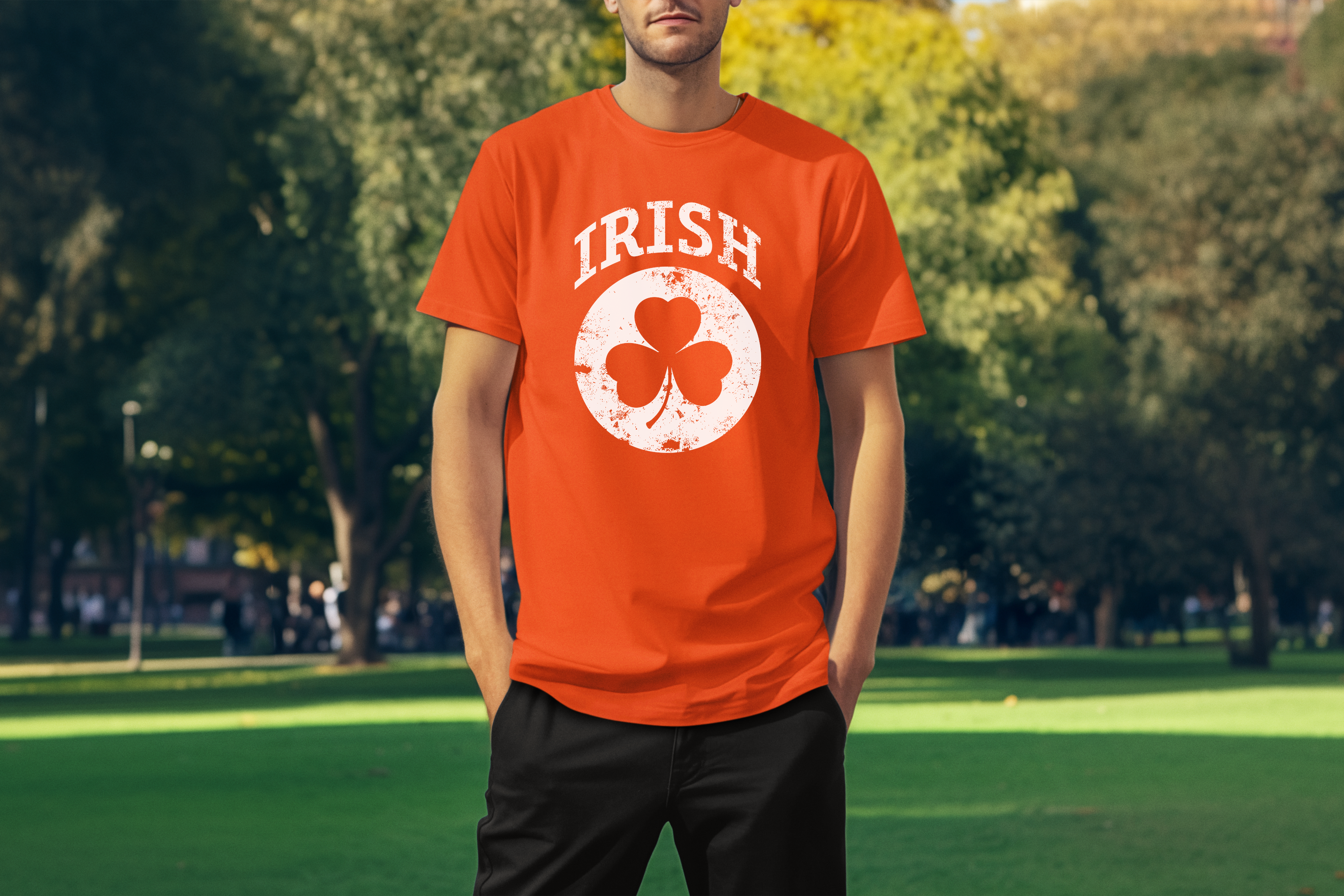 Irish Shamrock White Design Custom T-Shirt