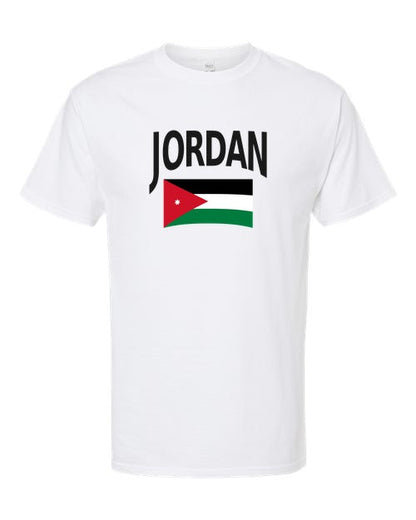 Jordan Soccer Tee 2026 — Classic Name & Flag | NYC Factory - White