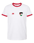 Jordan Soccer Ringer Tee 2026 — Retro National Crest — White/Red | NYC Factory