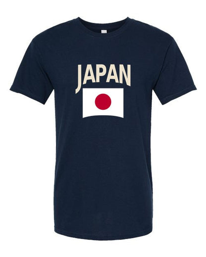 Japan Soccer Tee 2026 — Classic Name & Flag | NYC Factory - Navy