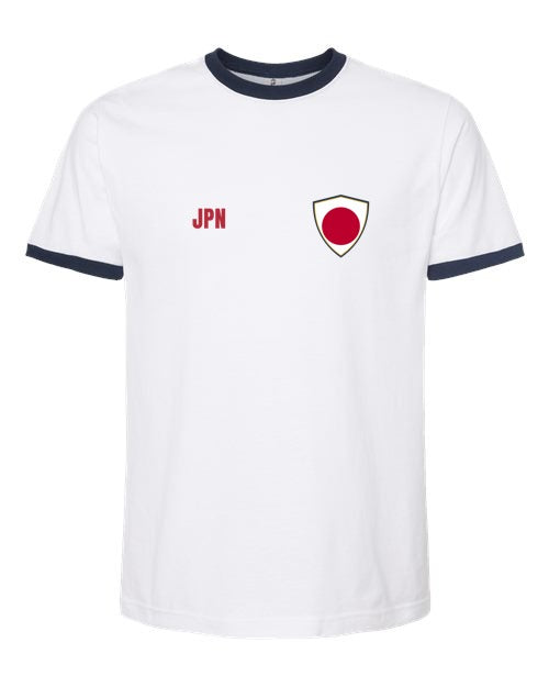 Japan Soccer Ringer Tee 2026 — Retro National Crest | NYC Factory