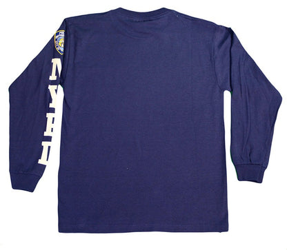 Junior NYPD Officer: Navy & White Long Sleeve Tee with Chest Badge