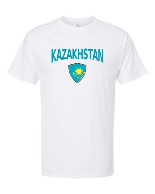 Kazakhstan Arched Crest Soccer Tee — NYC Factory