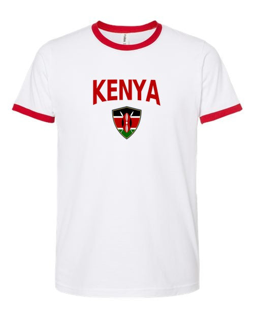 Kenya Arched Crest Soccer Ringer Tee — NYC Factory