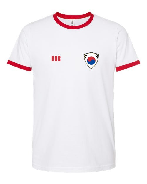 South Korea Soccer Ringer Tee 2026 — Retro National Crest | NYC Factory
