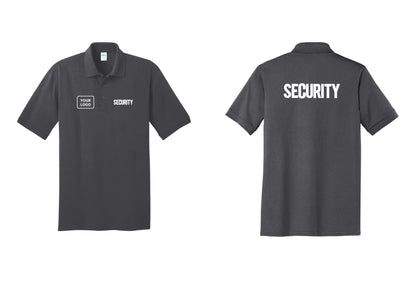 NYC Factory Men's Custom Logo Security Polo Shirt - SECURITY + Your Logo + Back - Charcoal