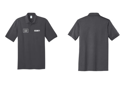 NYC Factory Men's Custom Logo Security Polo Shirt - SECURITY + Your Logo - Charcoal