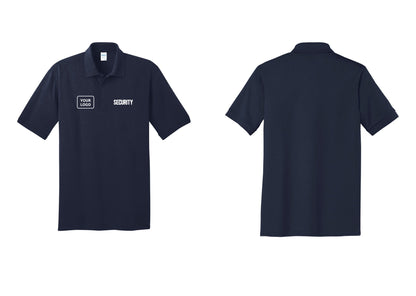 NYC Factory Men's Custom Logo Security Polo Shirt - SECURITY + Your Logo - Navy