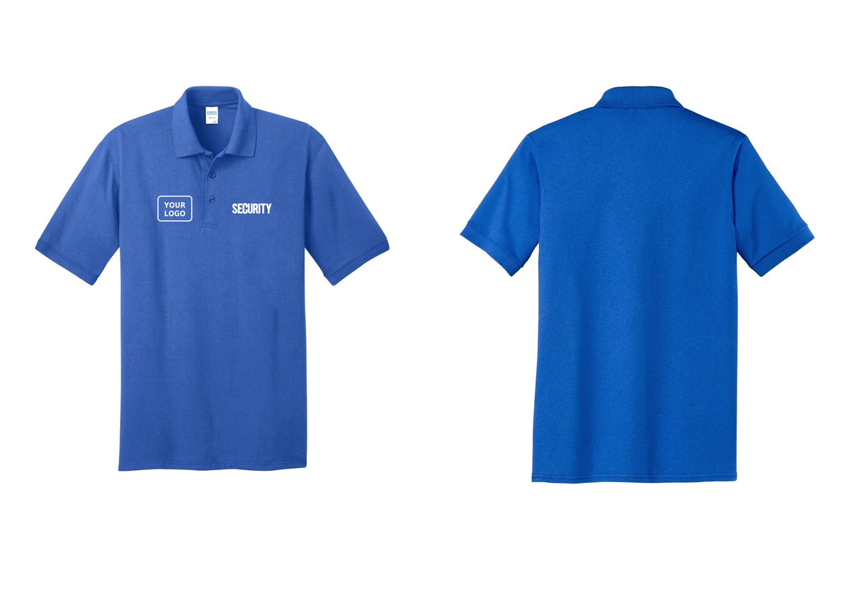 NYC Factory Men's Custom Logo Security Polo Shirt - SECURITY + Your Logo - Royal