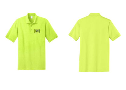 NYC Factory Men's Custom Logo Security Polo Shirt - Your Logo Only - Safety Green