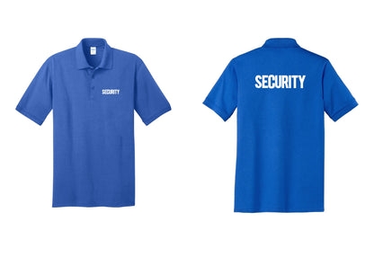 NYC Factory Men's Security Polo Shirt - Chest + Back - Royal