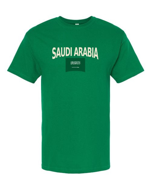 Saudi Arabia Soccer Tee 2026 — Classic Name & Flag | NYC Factory - Green