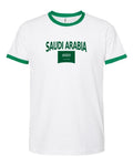 Saudi Arabia Soccer Ringer Tee 2026 — Classic Name & Flag | NYC Factory