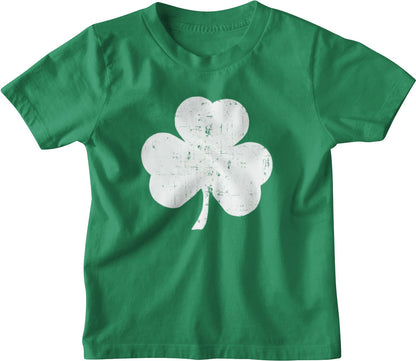 Kids Shamrock Tee Distressed Design (Kelly Green, Youth Size)