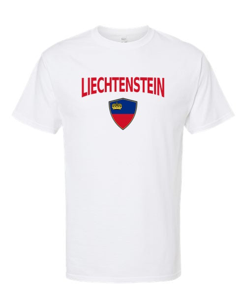 Liechtenstein Arched Crest Soccer Tee — NYC Factory