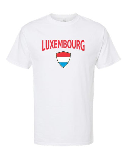 Luxembourg Arched Crest Soccer Tee — NYC Factory
