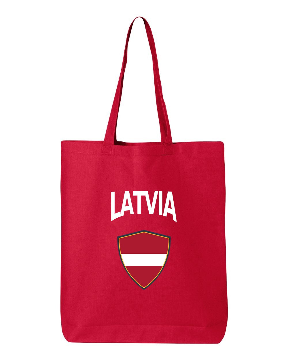 Latvia Soccer Tote Bag — Arched National Crest | NYC Factory