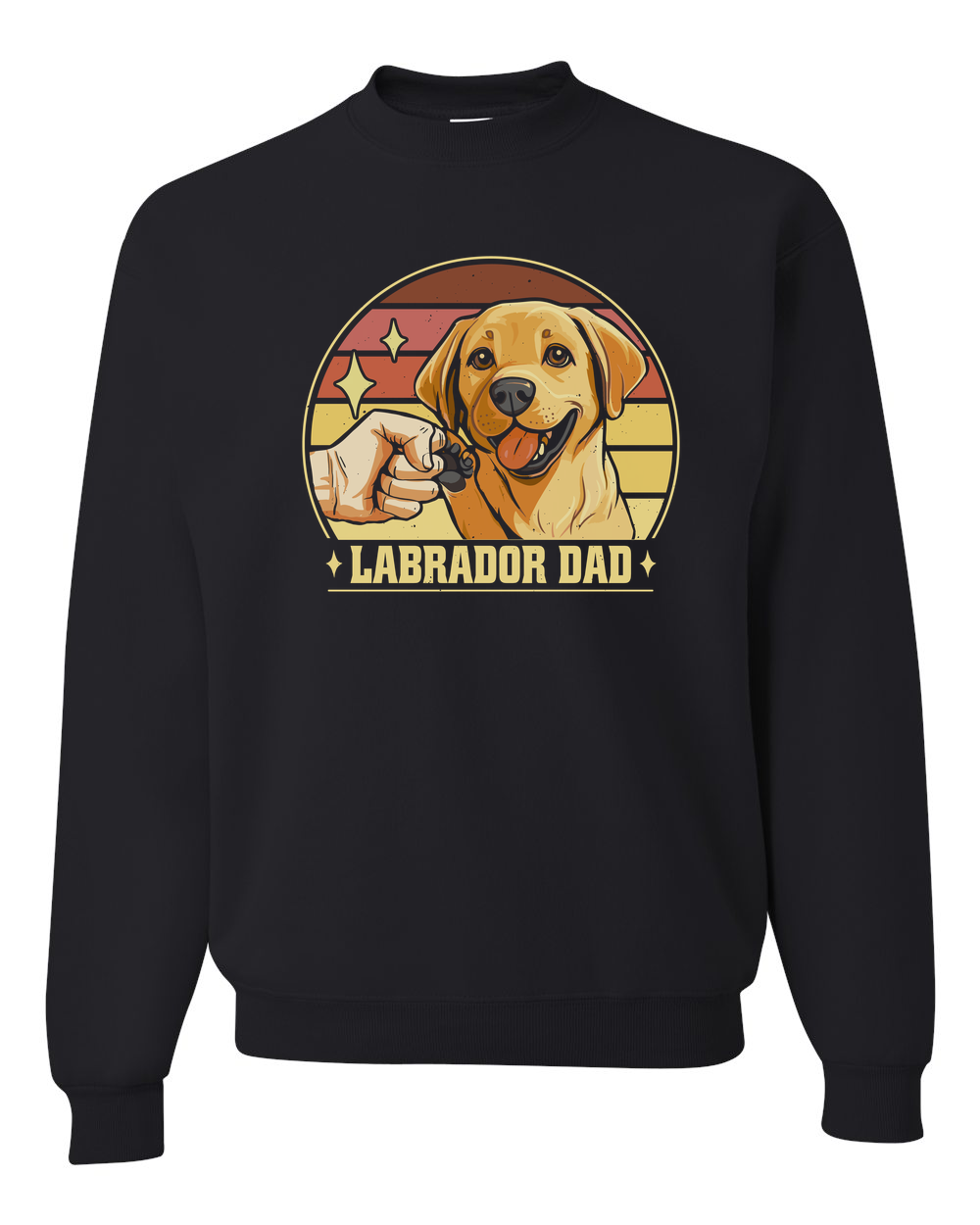 Labrador Dad Dog Father Design Custom Crewneck Sweatshirt Black