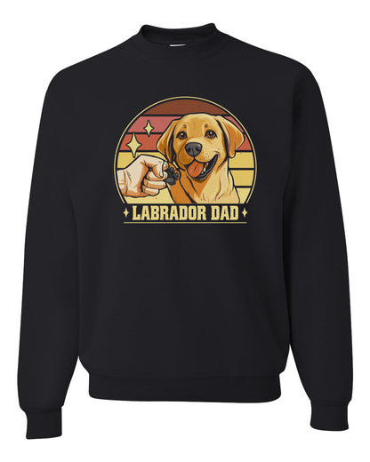 Labrador Dad Dog Father Design Custom Crewneck Sweatshirt Black