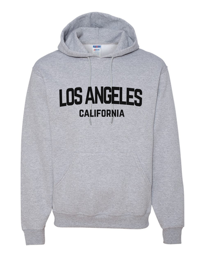Los Angeles California Retro Black Design Custom Hoodie Heather Gray