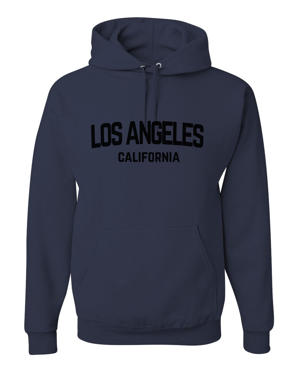 Los Angeles California Retro Black Design Custom Hoodie Navy Blue