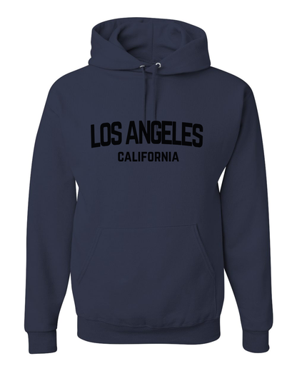 Los Angeles California Retro Black Design Custom Hoodie Navy Blue