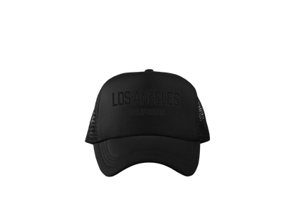 Los Angeles California Retro Black Design Trucker Baseball Hat