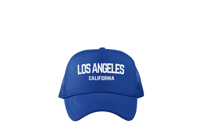 Los Angeles California White Retro Design Trucker Baseball Hat
