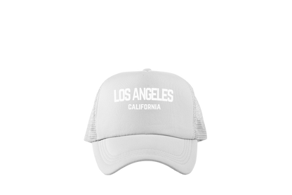 Los Angeles California White Retro Design Trucker Baseball Hat